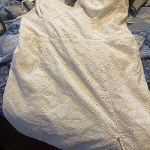 Abercrombie & Fitch White Eyelet Midi Dress